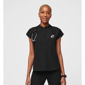 FIGS Scrub Shirt Womens XLarge Black Rafaela Oversized Technical Sleeveless Tank